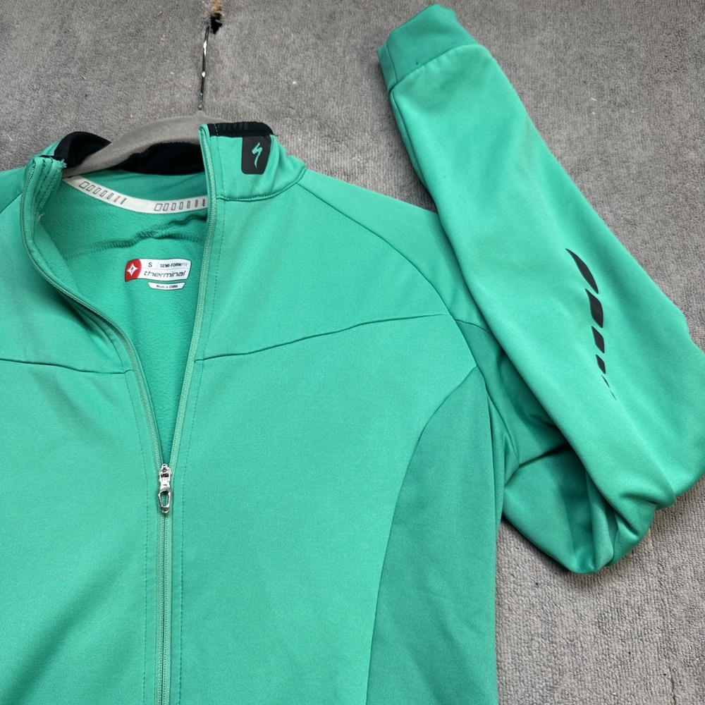 Specialized Therminal Women's Cycling Jacket Small Green Semi Form Fit Thermal
